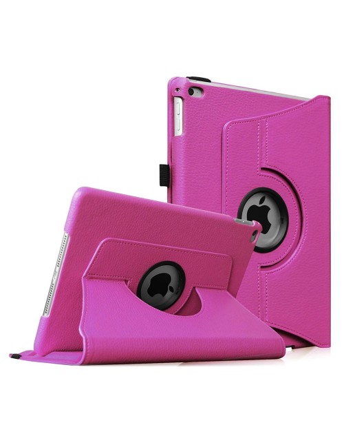 Apple iPad 2/3/4 360 Rotaing Pu Leather with Viewing Stand Plus Free Stylus Case Cover for Apple iPad 2-Pink